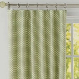 Pottery Barn Kids green dot blackout curtains